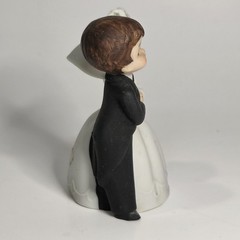 Vintage 1960s Lefton Porcelain Bride and Groom Figurine 3.5″ Wedding Cake Topper