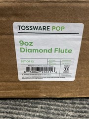 Tossware POP – Clear Plastic Diamond Flute Set of 12