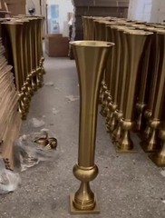 2pc Tall Gold trumpet vase for Wedding centerpiece table Wedding decor stand