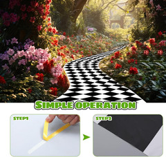47 X 118 Inches Wonderland Party Decoration Black and White Aisle Runner Backdro
