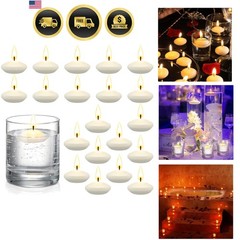 20 Pcs White Floating Candles Centerpieces for Wedding Small Unscented Floati…