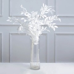WHITE 2 Bushes 42″ Silk Beech LEAVES Artificial Plant Sprays Stems Party Events