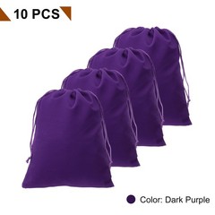 10pcs Velvet Gift Bags 7.9″ x 9.8″ Drawstring Jewelry Pouches, Dark Purple