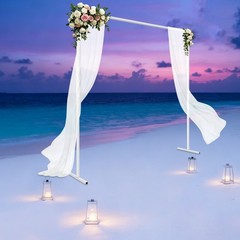 Square Freestanding Wedding Arch Backdrop Metal Frame 2 × 2 m White