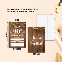 CLIRBE 90th Birthday Invitations, Birthday Party Invitations For Women Men, 9…
