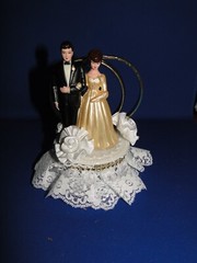New 50th Wedding Anniversary Caketopper with Bride & Groom in Gold #23
