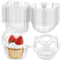 ct Cupcake Holders Individual Cupcake Containers, Disposable Clear Plastic 100