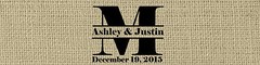 100 Burlap Monogram Wedding Water Bottle Labels Anniversary Bridal Shower Party