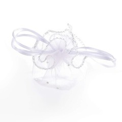 Bezall 100Pcs White Organza Tulle Circles with Drawstring, 9.8 Inch Round Org…