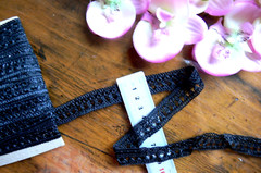 Poly Nylon Rayon Lace Insert BLACK 20mm wide 10 Metre Lengths Sunrise ch24 SR