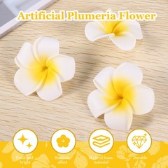 100Pcs White Foam Hawaiian Frangipani Artificial Plumeria Flower Petals 9547