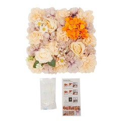 Champagne & Autumn Warm Tones Artificial Flower Panels 12Pcs Durable Fade Proof