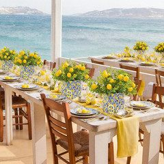 8 Sets Blue Tiles Lemon Table Centerpiece Decor – Amalfi Coast Party