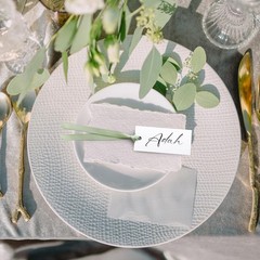 Name Place Cards 100 PCS Blank Wedding Satin Ribbon 1.57×3.54 Inch Sage Green