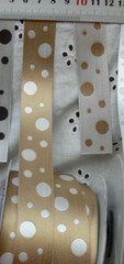 Embroidered Random Spots GOLD & PEARL 100% Poly 5 Metre 23mm W Cherry BLD14