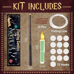 Halloween Decorations,Floating Candles with Magic Wand Remote Control-Battery