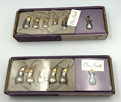Eggplant Place Card Holders Lot 12 Gold & Silver Tone Sets of 6 Each