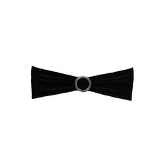 10 Black Spandex CHAIR SASHES with Silver Round Buckles Wedding Decorations SALE