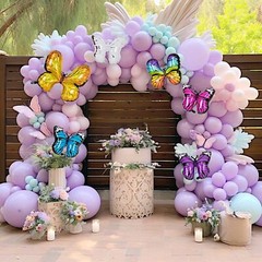 6 ASSORTED Butterfly Mylar Foil Balloons Party Events Decorations