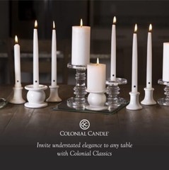 Colonial Candle Unscented Taper Candle, Classic Collection, 10 In, Ivory