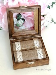 Rustic Country Barn Wedding Ring Box Holder. Wooden Ring Bearer Box Personalized