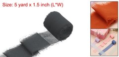 1 Roll Chiffon Ribbon, 1.5 Inch x 5 Yard Silk Ribbon, Deep Grey