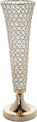 24″ Gold Crystal Beaded Trumpet Vase Centerpieces Set of 2 Wedding Decor, New