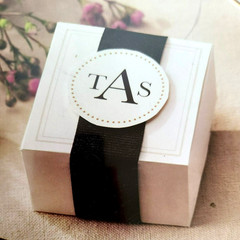 Customizable Wedding Favor Boxes 98ct Ribbons Printable Tags 98ct Ivory Black
