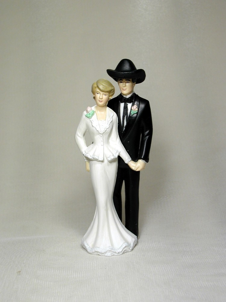 Western Cowboy Groom Bride 4.5 inches Wedding Cake Caketopper Reception WA200