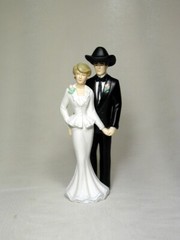 Western Cowboy Groom Bride 4.5 inches Wedding Cake Caketopper Reception WA200