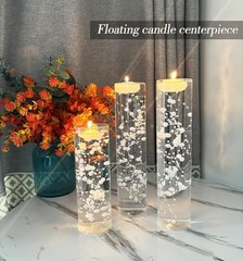 White Pearl String Set for Floating Candles – 12 Pcs Faux Pearl Beads