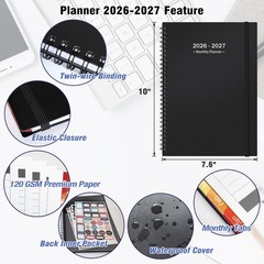Monthly Planner 2026-2027(7.6» x 10»), 18 Months Agenda Calendar Planner wi…