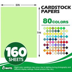160 Sheets 5″ X 7″ Colored Cardstock, 80 Assorted 5X7in 160p, Colors