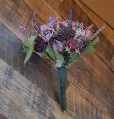 Plum Sola Wood Flower Bridal Bouquet Purple Wildflower Bridesmaid Wedding Flower