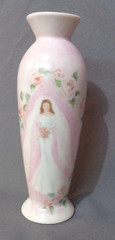 Vintage Bride Wedding Vase Hand Painted Artist Signed Porcelain Fine China 6.5″