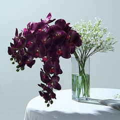 2 EGGPLANT 40″ tall Faux Silk Orchid Flowers Sprays Stems Wedding Decorations