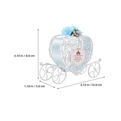 6Pcs Multi Color Iron Candy Boxes Wedding Favor Carriage Tabletop Centerpiece