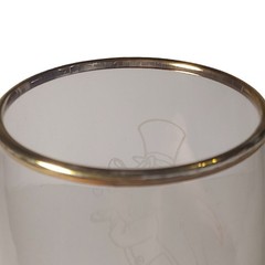 Vintage 1996 Pepe Le Pew & Penelope Wedding Toasting Glasses w/Gold Rim-SEE DESC