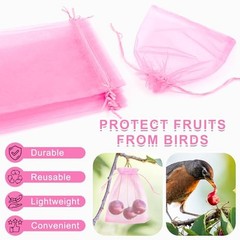 Organza Bags 4 x 6 in 50PCS, Small Gift Bags for 1 count (Pack of 50) Pink