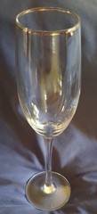 Wedding Champagne Toast Flute Gold Rim ( 1 ) Holds 9oz. No Brand 10″×2¾»SPOTLESS