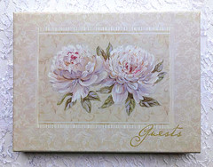 New Keepsake Boxed GUEST BOOK~40 Lined Pages~Chrysanthemums/Mums~Lang~Wedding