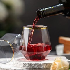 Lueumxc Diamond Plastic Wine Glasses,40 Pack Unbreakable Whiskey Cocktail Wine