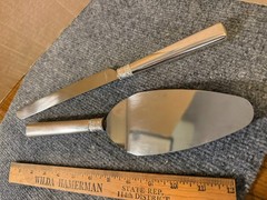 2 Piece Vera Wang Wedgwood Stainless Steel Silver Cake Knife & Server Set.