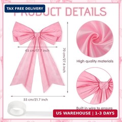 1 Pcs Large Pink Coquette Bow for Backdrop 27.6 x 21.7 Inches Big Pink Bows Room
