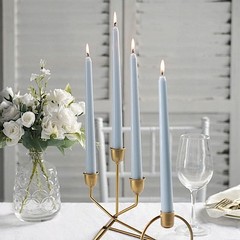 24 Dusty Blue Premium 10″ Taper Candles Unscented Dinner Party Wedding