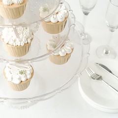 3 CLEAR Plastic Stackable Pedestals Round CUPCAKE Display STANDS Set Party Event