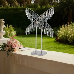 X-Shaped Crystal Flower Stand,Flower Stand Decoration for Wedding/Birthday/Party