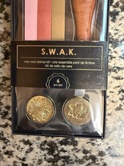 American Crafts SWAK Wax Seal Kit 1-Rose & 1-Sunflower Coin Design New!