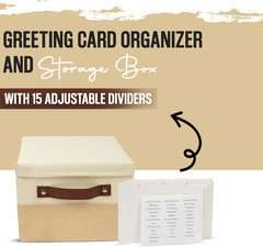 Greeting Card Organizer Box with 15 Dividers | Holds 150+ and Collapses When not