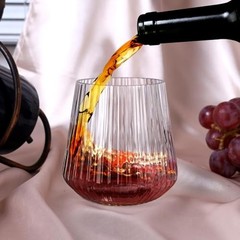 Lueumxc 40 Pack Plastic Ribbed Wine Glasses, 14Oz Origami 14oz-clear-40pack